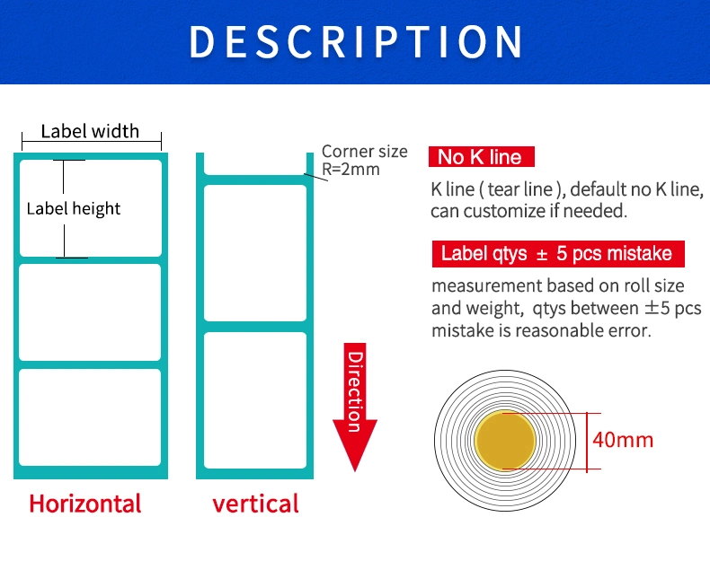 Self-Adhesive Sticker Thermal Paper Bar Code Color Label Paper